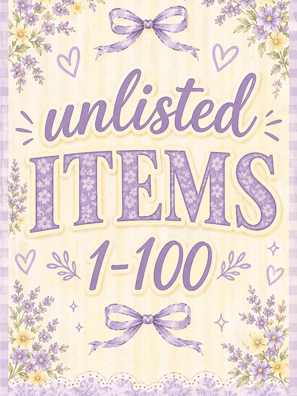Lavender Floral Unlisted Items Sign — Women Cards & Invitations
